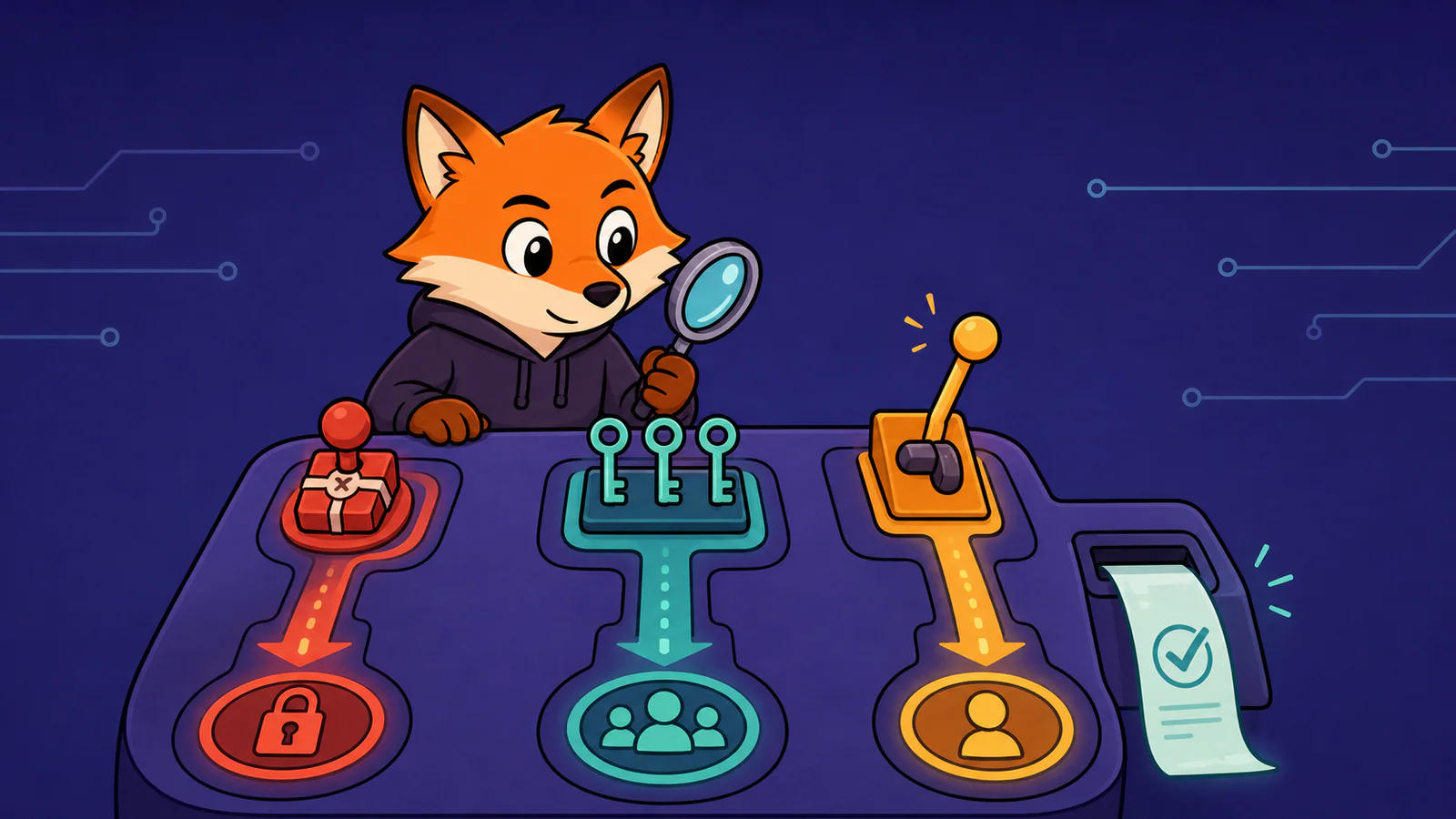 Fox operator comparing revoked, shared-custody, and retained token controls