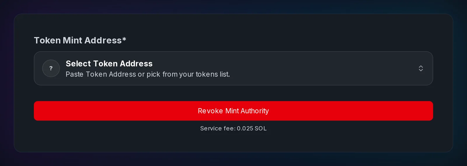 Slingzero Revoke Mint Authority tool for fixing SPL token supply before creating a liquidity pool